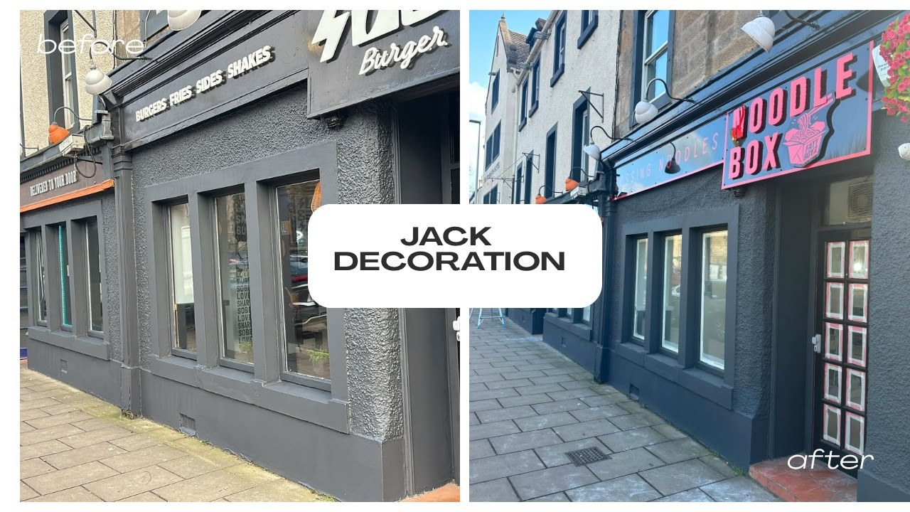 Commercial shopfront before and after repaint