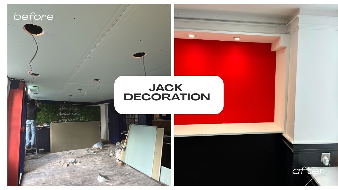Feature wall before and after painting