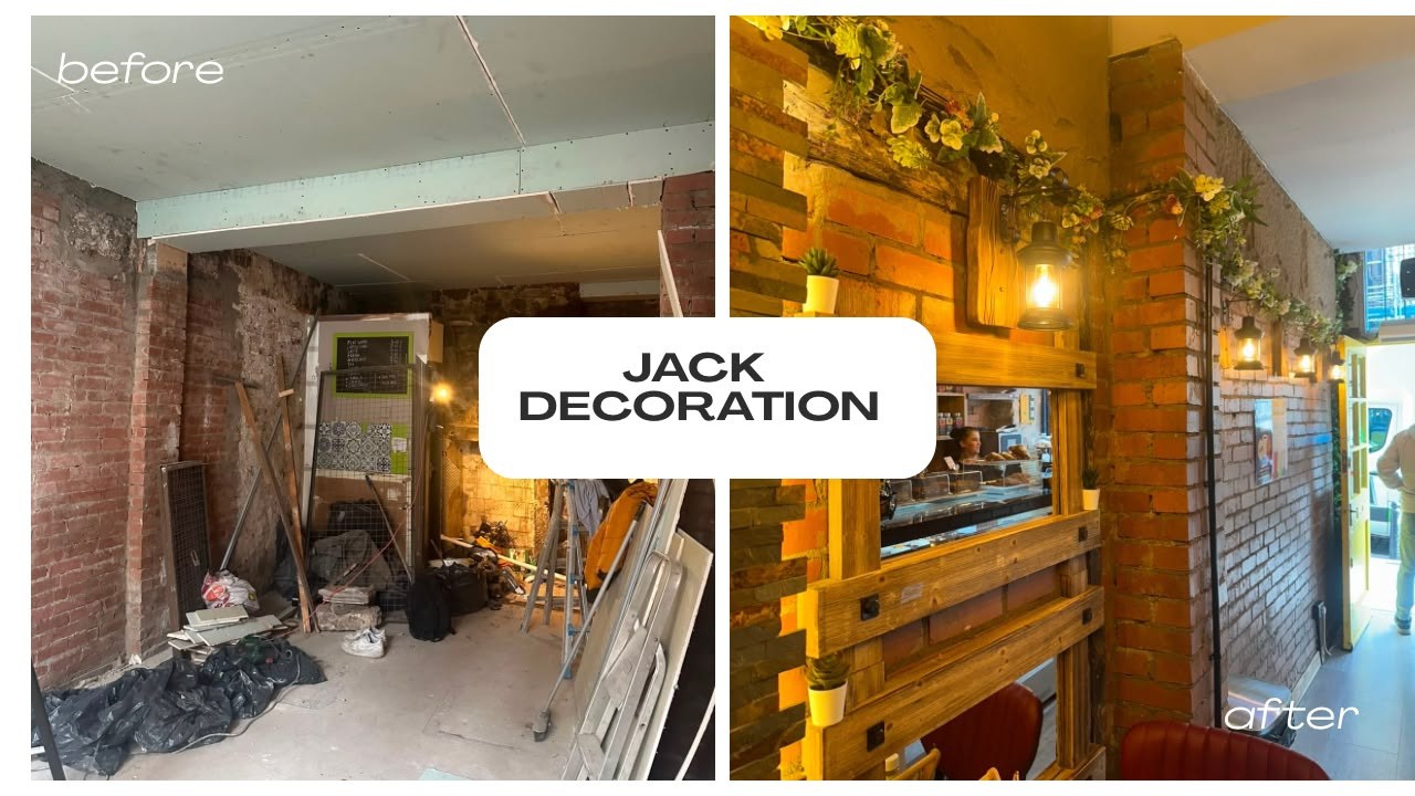 Cafe interior before and after fit-out